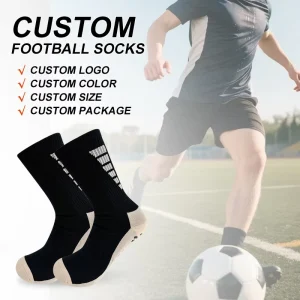 Moisture Wicking Anti Skid Soccer Socks Grippy Football Socks Custom Logo for Men Women