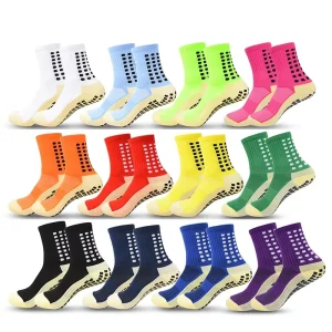 Neon Anti Slip Grip Soccer Socks Unisex Youth Men Sports Football Socks