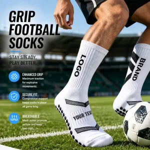 New Arrival Anti Slip Football Sock Men Breathable Cotton Soccer Sock Custom Non Slip Grip Soccer Sock