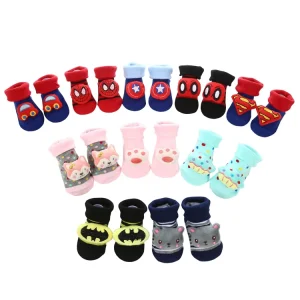 New Autumn Winter Cartoon Floor Anti skid Children Socks Doll Three dimensional Cute Striped Newborn Baby Socks