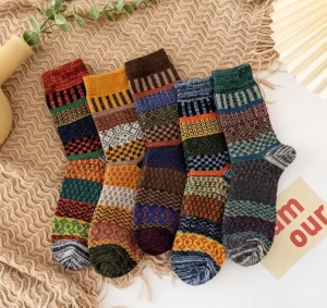 New Autumn and Winter Thickened Warm Rabbit Wool Socks Towel Bottom Crew Socks for Men