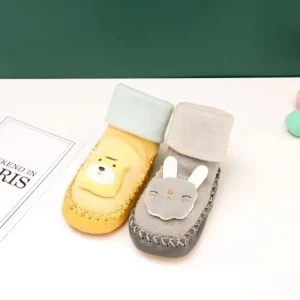 New Baby Toddler Shoes Socks Spring Autumn Models Combed Cotton Comfortable Non Slip Mid Calf Boot Height Animal