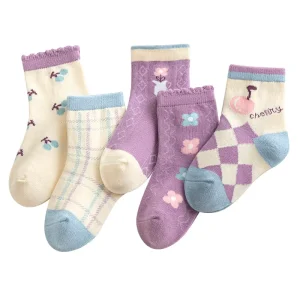 New Boys’ and Girls’ Cotton Socks Non slip Baby Non slip Socks Mid Tube Autumn/Winter Cartoon Design Animal Pattern Socks