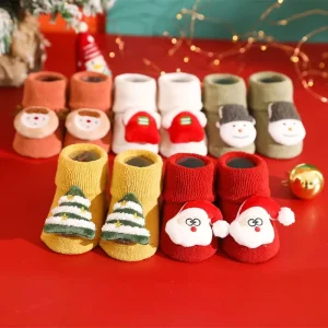 New Christmas Baby Socks Children’s Socks Winter Thickened Fur Ring Baby Glue Toy Dot Cotton Socks