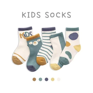 New Design Cartoon Illustration Socks Children’s Middle Tube Warm Cotton Socks