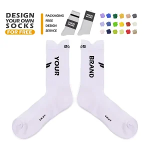 New Design Knitted Cotton Sport Sock White Athletic Gym Tube Socks High Quality Crew Sport Terry Sock
