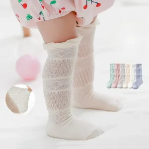 New Design Summer Thin Baby Mesh Socks Solid Color Cotton Baby Stockings Soft Baby Socks for Newborns