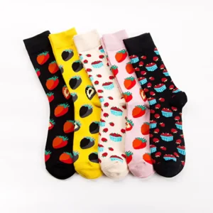 New Fashion Custom Printed Cute Socks Heavy Small Pattern Pencil Red Wine Tool Instrument Men’s Beard