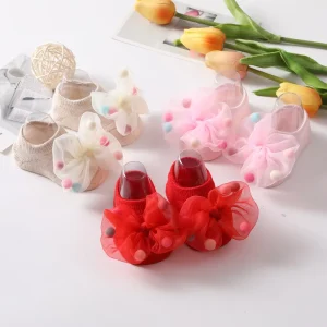 New Fashion Cute Bows Newborn Socks Cozy Cotton Princess Baby Socks
