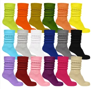 New Fashion Designer Colorful Knitted Heavy Socks Cotton Solid Thick Slouch Socks for Women Girls Kids Socks