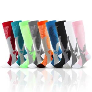 New Fashion Knee High Athletic Compression Socks Women Men Running Sport