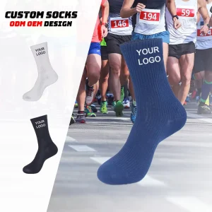 New Fashion Men’s Sports Crew Socks Custom Logo Silk Screen Printed Cotton Light Summer Bottom Street Style Letters ODM