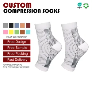 New Fashion Summer Sports Compression Socks for Men Women Durable Breathable Nylon No Toes Design with Bottom Logo Position