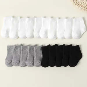 New Four Season 20 Pair Pack Solid Color Knitted Breathable Standard Thickness Baby & Children’s Sports Socks for 0 3 Years
