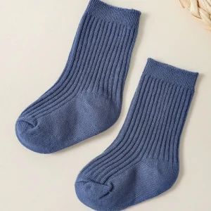 New Korean Style Simple Plain Color Kids’ Spring Mid Calf Knitted Breathable Cotton Socks Versatile Fit for School Uniforms