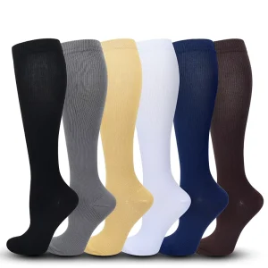Solid Media Sports Compression Socks Men Women Knee High Socks Compress Cycling
