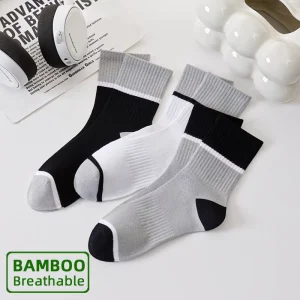 New Product Crew Sport Socks Novelty Fashion Custom Logo Soft Bamboo Fiber Organic Cotton Men Bamboo Socks