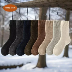 New Product Men’s Terry Socks Winter Warm Versatile Sheep Wool Plush Thick Warm Medium Tube Socks