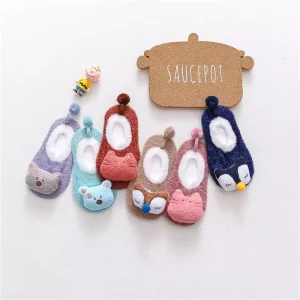New Spring and Autumn Thickened Baby Socks 3D Cartoon Doll Children’s Non Slip Floor Socks Feather Yarn Tulle