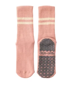 New Striped Non-slip Adhesive Yoga Socks Women’s Mid-tube Cotton Blend Quick Dry Breathable Sports Socks Upgraded Cuff