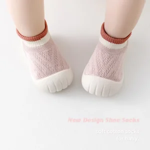 New Style Baby Toddler Ankle Shoe Socks Eco friendly Soft Rubber Sloe Shoe Indoor Socks Anti slip Soft-soled Shoes
