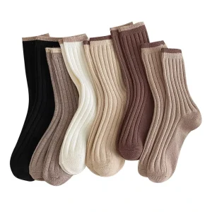 New Style Custom Logo Fashion Japanese Cotton Designer Women’s Socks Ladies’ Medium Tube Socks