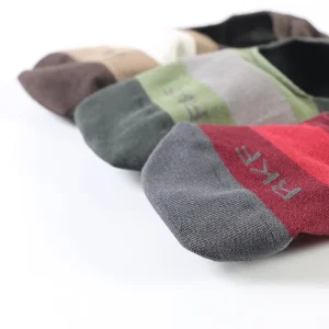 New Style Customize Fashion Striped Low Cut No Show Men Invisible Non Slip Socks