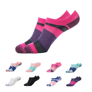 New Style Sporty Breathable Digital Printing Summer No Show Womens Ankle Low Cut Non Slip Sports Cotton Blend Socks