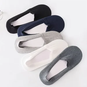 New Style Summer Cotton Pure Color Invisible Sock Silicone Anti slip Ankle Socks No Show Men Sock