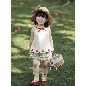New Summer Baby Girl Kids Socks for Toddlers Hollow Out Custom Logo Tube Socks With 3D Strawberry