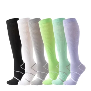 New Summer Solid Color Thin Mesh Breathable Odor Proof Compression Socks Sports Pressure Socks for Women