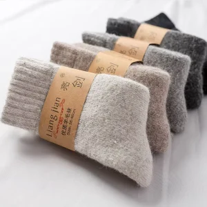 New Winter Thickened Terry Color Solid Color Wool Socks