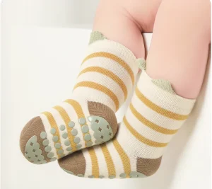 Newborn Baby Cotton Stripe Animal Cute Anti-slip Sock Breathable Baby Kids Soft Socks