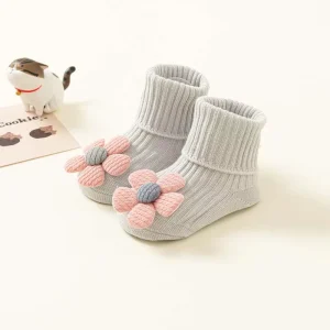 Newborn Baby Girl Floor 3D Cartoon Non-slip Toddler Sock Anti-slip Pure Cotton Children’s Socks