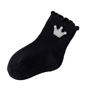 Newborn Baby Girls Cotton Knitted Breathable Knee high Socks Ruffled Lace Princess Design Socks