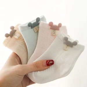 Newborn Baby Socks 0-12 Months Mesh Breathable Cotton Cartoon Rabbit Cute Cozy Infant Girl Toddler Socks