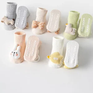 Newborn Baby Socks Infant and Toddler Category Cotton Socks Three-dimensional Doll Anti-slip Learning Walking Socks