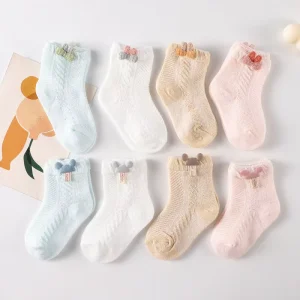 Newborn Baby Socks Mesh Breathable Summer Cotton Cartoon Cute Cotton Animal Infant Toddlers Sock