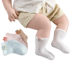Newborn Baby Socks Mesh Breathable Winter Cotton Cartoon Cute Cozy Animal Infant Short Tabi Comfy Solid Color Toddler Sock