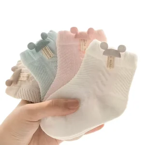 Newborn Baby Socks Mesh Breathable Winter Cotton Cartoon Cute Cozy Animal Infant Short Tabi Comfy Solid Color Toddlers Sock