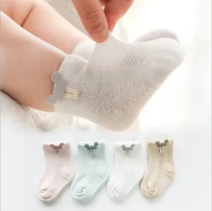 Newborn Baby Socks Summer Thin Breathable Mesh Short Tube Children’s Socks 0-6 Months 1-3 Years Baby Summer Socks