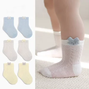 Newborn Baby Socks Summer Thin Infant Loose Mouth Mid-Calf Cotton Socks Cartoon Boys and Girls Sock