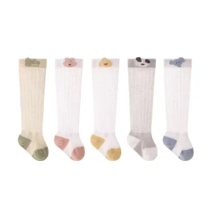 Newborn Baby Summer Breathable Cartoon Anti-mosquito Knee High Socks Loose-fit Boneless Legs Long Stockings
