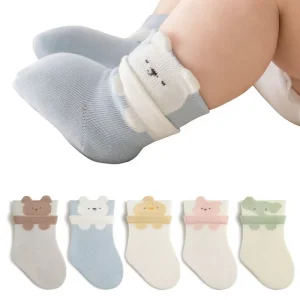 Newborn Crew Socks Spring New Arrival Cartoon Cute Breathable Double Ribbed Children’s Infant Baby Socks Boneless No Tightening