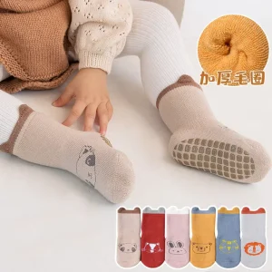 Newborn Organic Baby Socks Warm Soft Cute Anti Slip Cartoon Socks