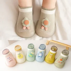 Newborn Socks Cotton Walking Shoes Baby Pre Walker Shoes Spring and Summer Non-slip Wearable Cartoon Socks Shoes for Baby