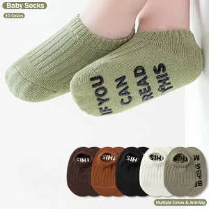 Newborns Boys and Girls Babies Aged 0 1 3 Years Combed Cotton Spring and Autumn Non-slip Walking Floor Socks Boat Socks