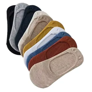 No Show Socks Men Non Slip Low Cut Cotton Invisible Socks for Loafer Flats