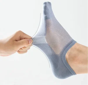 No Show Socks Womens Men Crew Low Cut Breathable Anti Slip Athletic Running Casual Invisible Liner Socks with Mesh Autumn