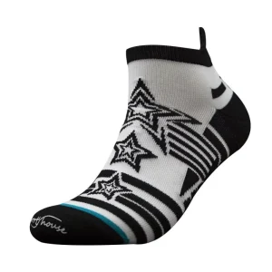 No Show Sports Socks Star Geometric Print with Arch Support for Running Gym